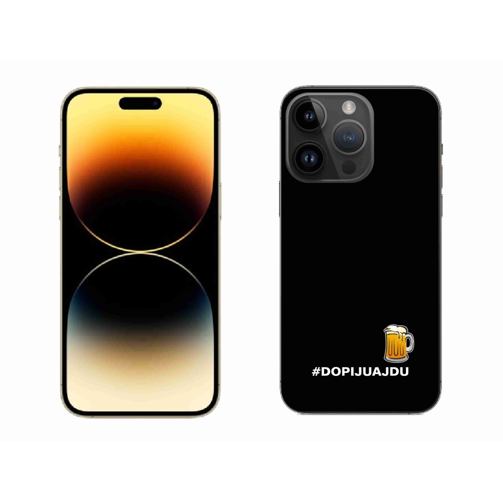 Gelový kryt mmCase na iPhone 14 Pro Max 6.7 - pivní motiv 1 černé pozadí