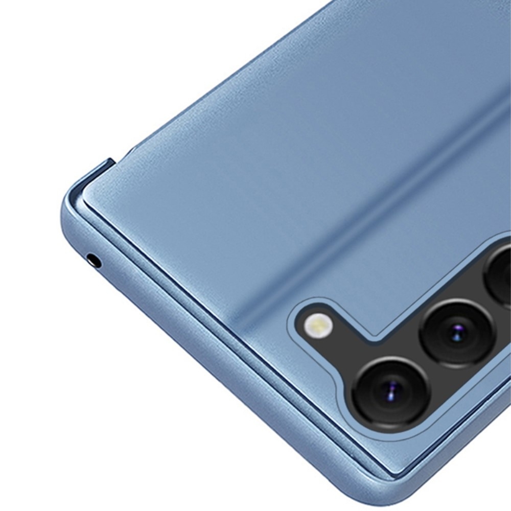 Clear zavírací kryt s matným předkem na Samsung Galaxy S24+ - modrý