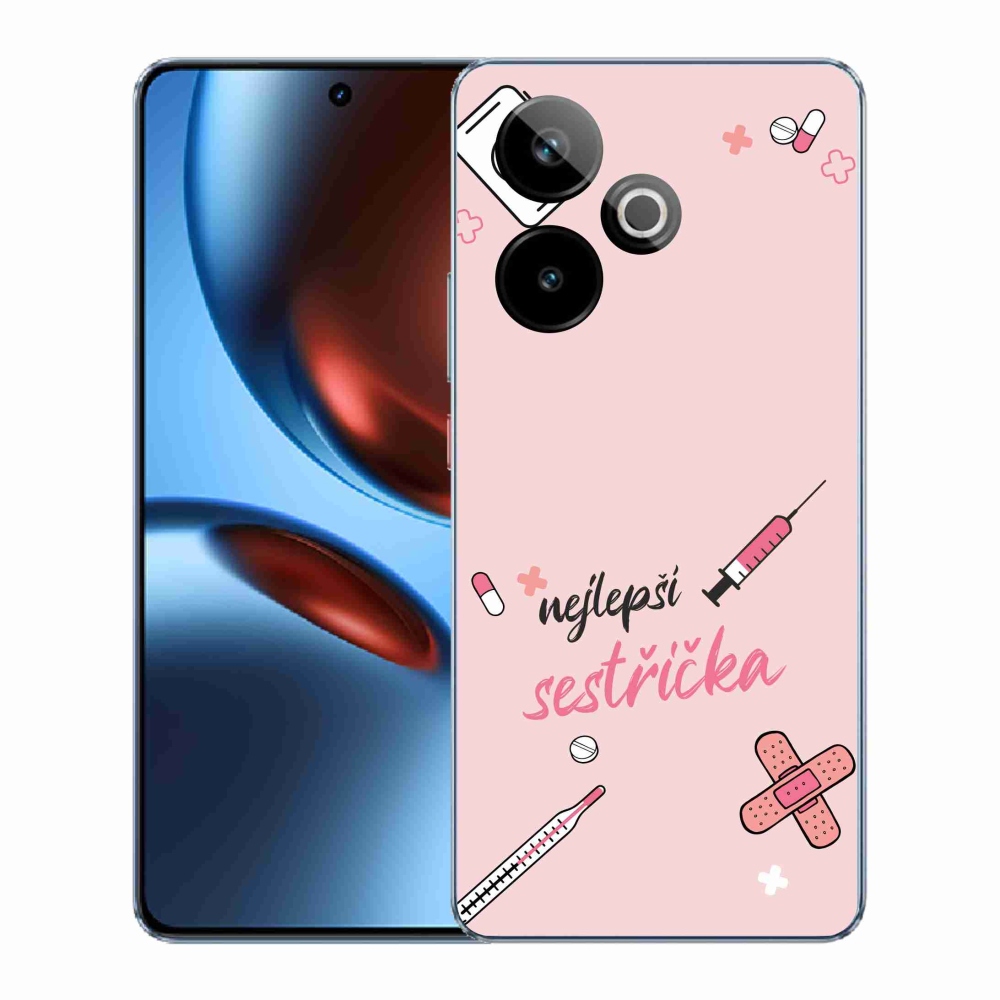 Gelový kryt mmCase na Realme GT 7 5G/GT 7T 5G - nejlepší sestřička růžové pozadí