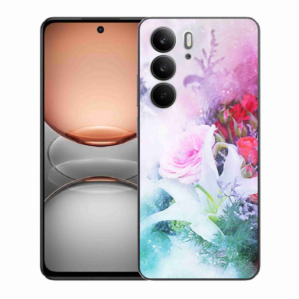 Gelový kryt mmCase na Realme C75 - květiny 4
