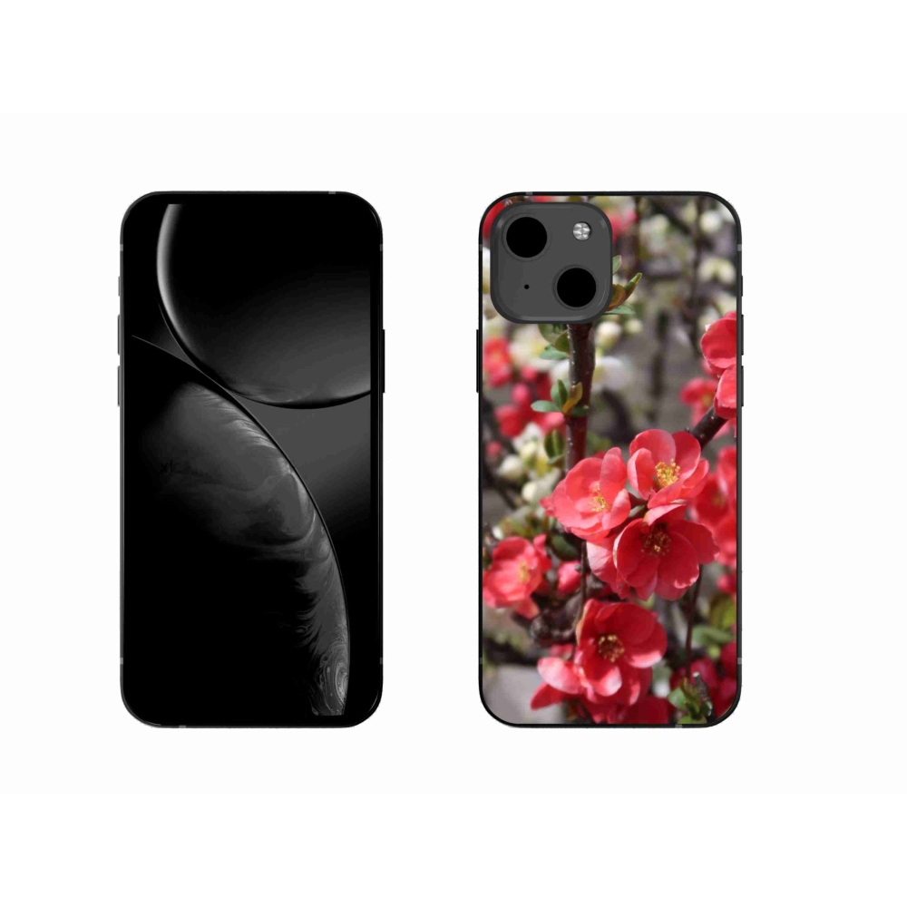 Gelový kryt mmCase na iPhone 13 - červené květy