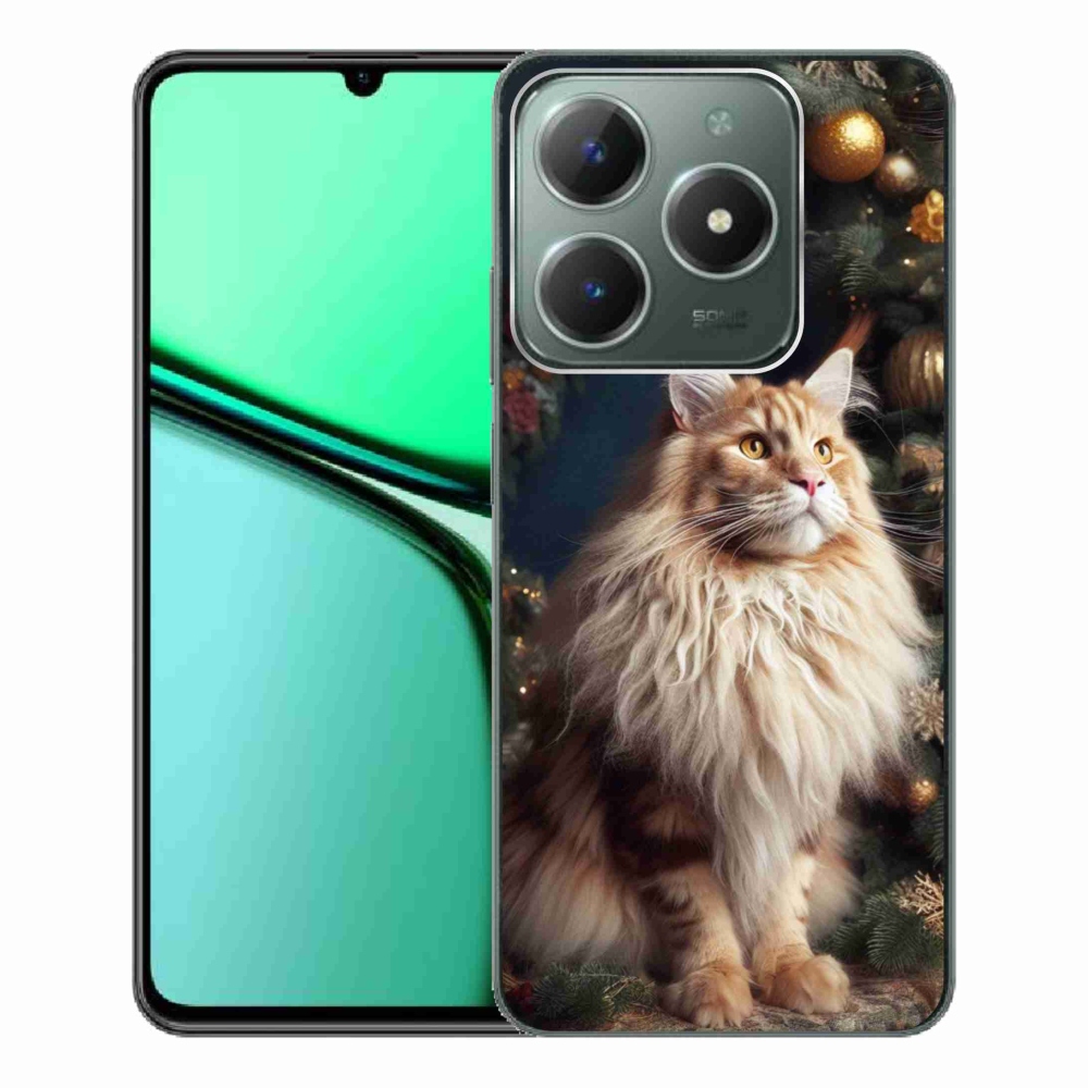 Gelový kryt mmCase na Realme C61 - kočka u stromku