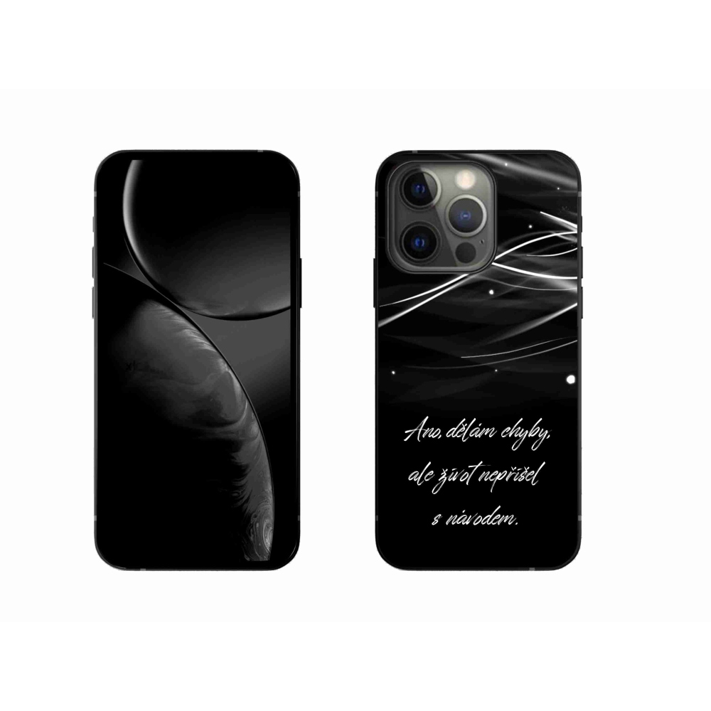 Gelový kryt mmCase na iPhone 13 Pro 6.1 - citát černé pozadí