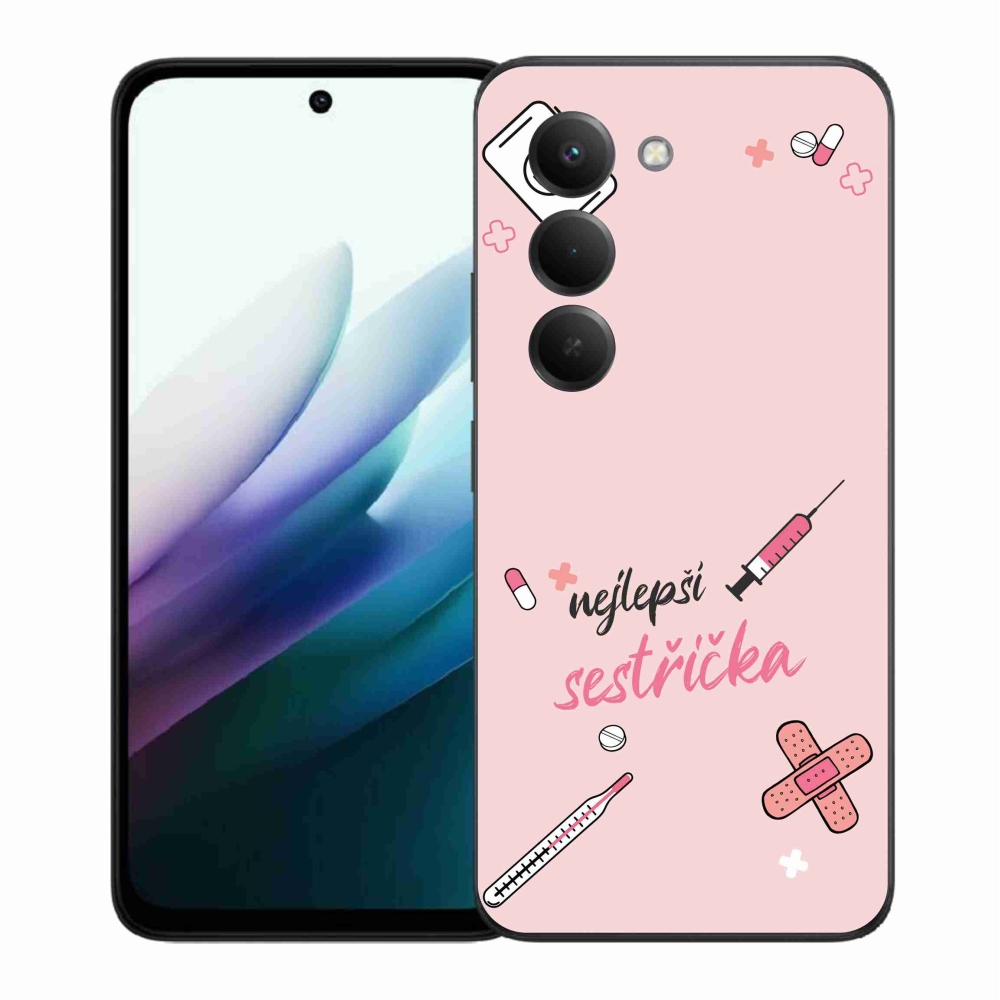 Gelový kryt mmCase na Xiaomi Redmi 15 4G/5G (171mm) - nejlepší sestřička růžové pozadí