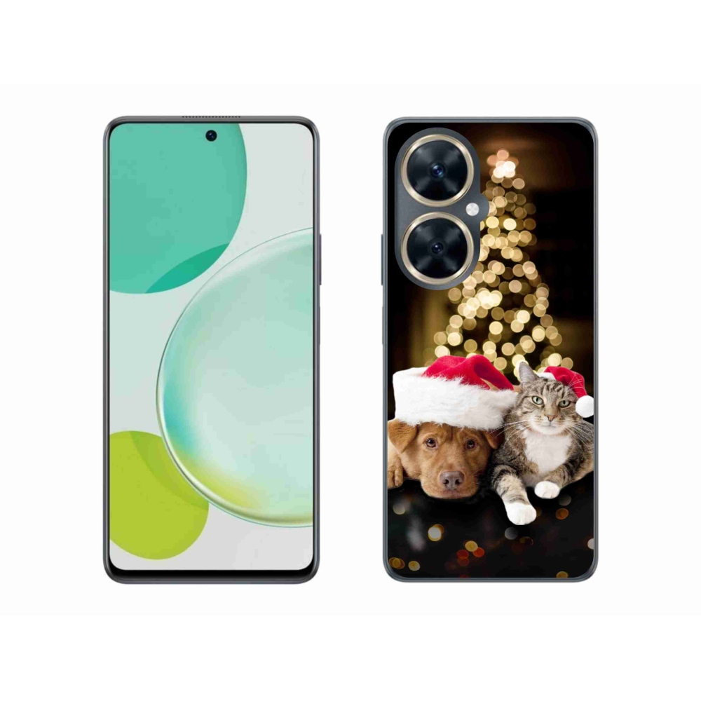Gelový kryt mmCase na Huawei Nova 11i - vánoční pes a kočka