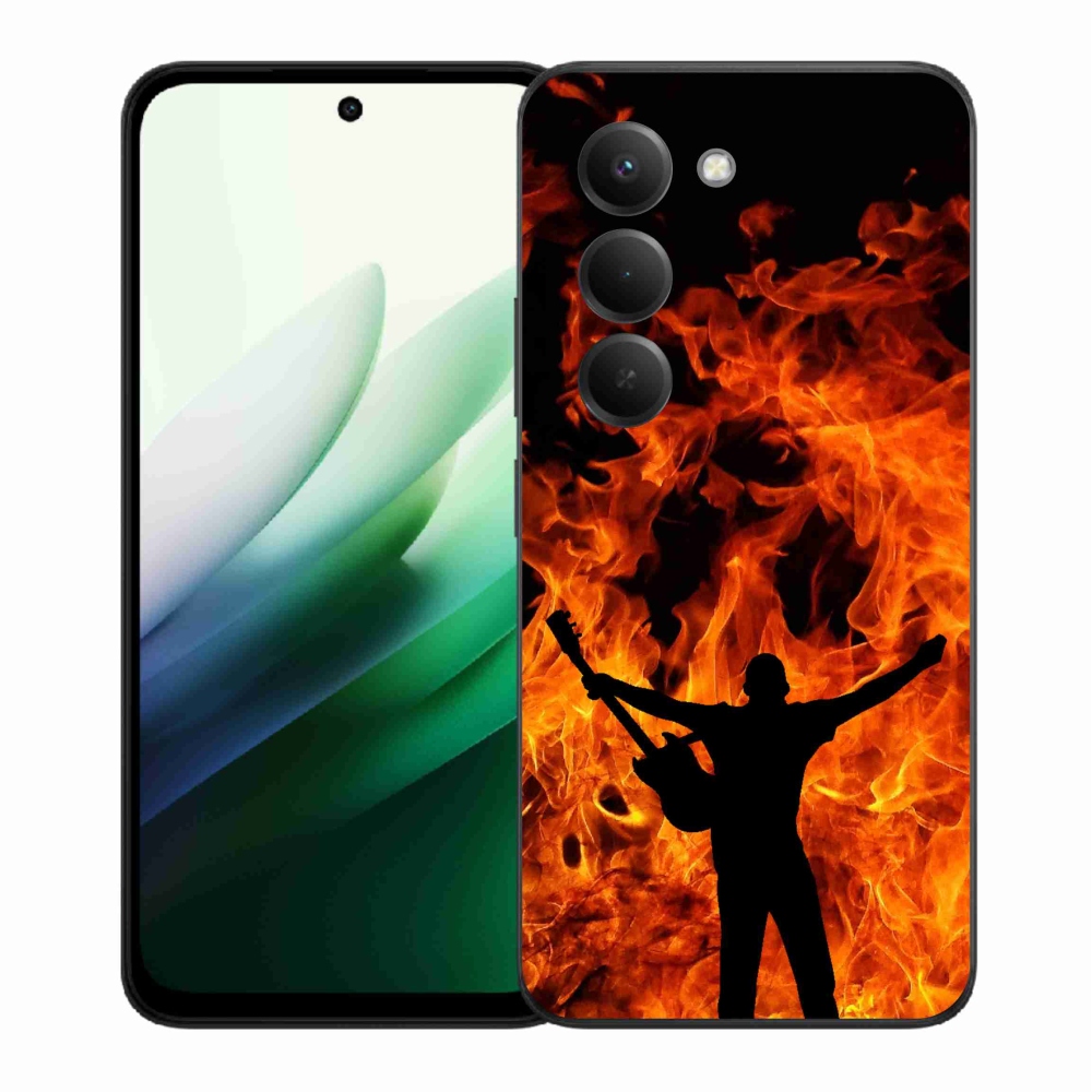 Gelový kryt mmCase na Xiaomi Redmi 15 5G (169mm) - muzikant a oheň