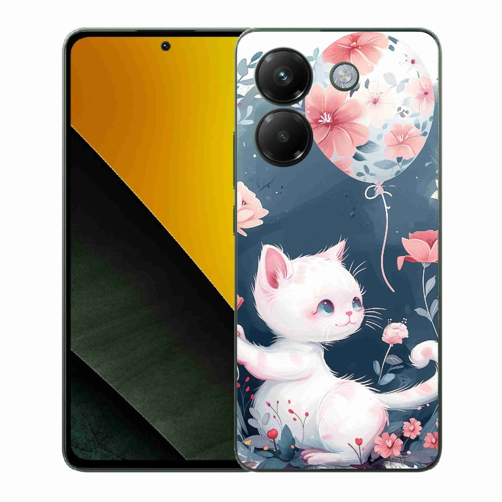 Gelový kryt mmCase na Xiaomi Poco M7 Pro 5G - kotě s balónkem