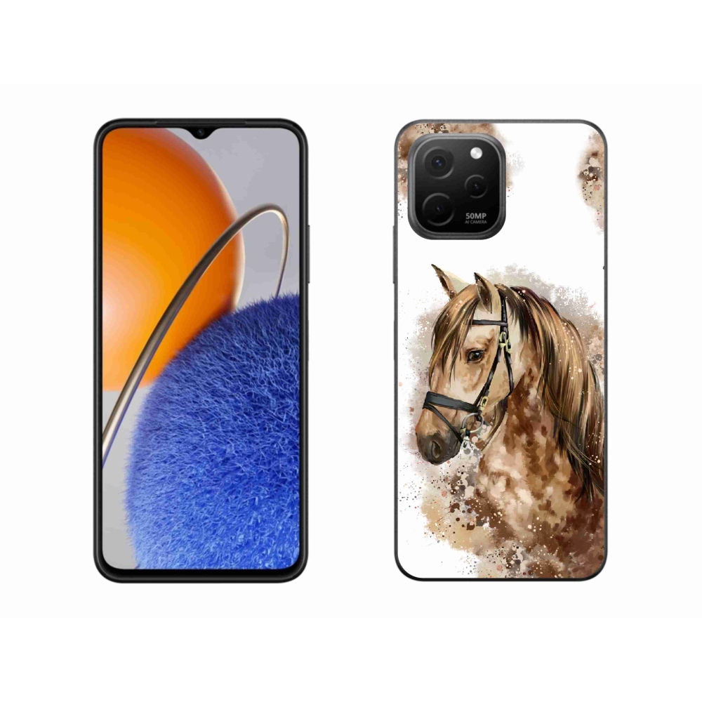 Gelový kryt mmCase na Huawei Nova Y61 - hnědý kreslený kůň