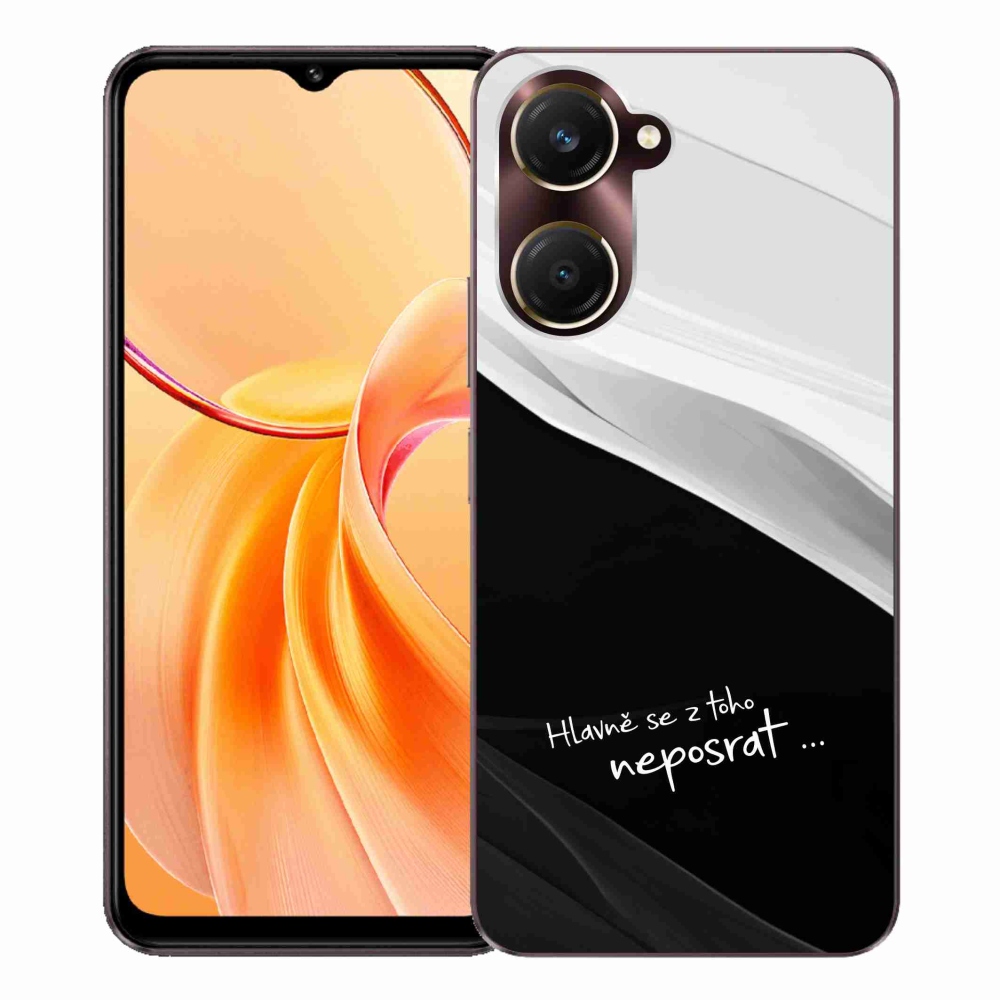 Gelový kryt mmCase na Vivo Y28s 5G - vtipný text 13 černobílé pozadí