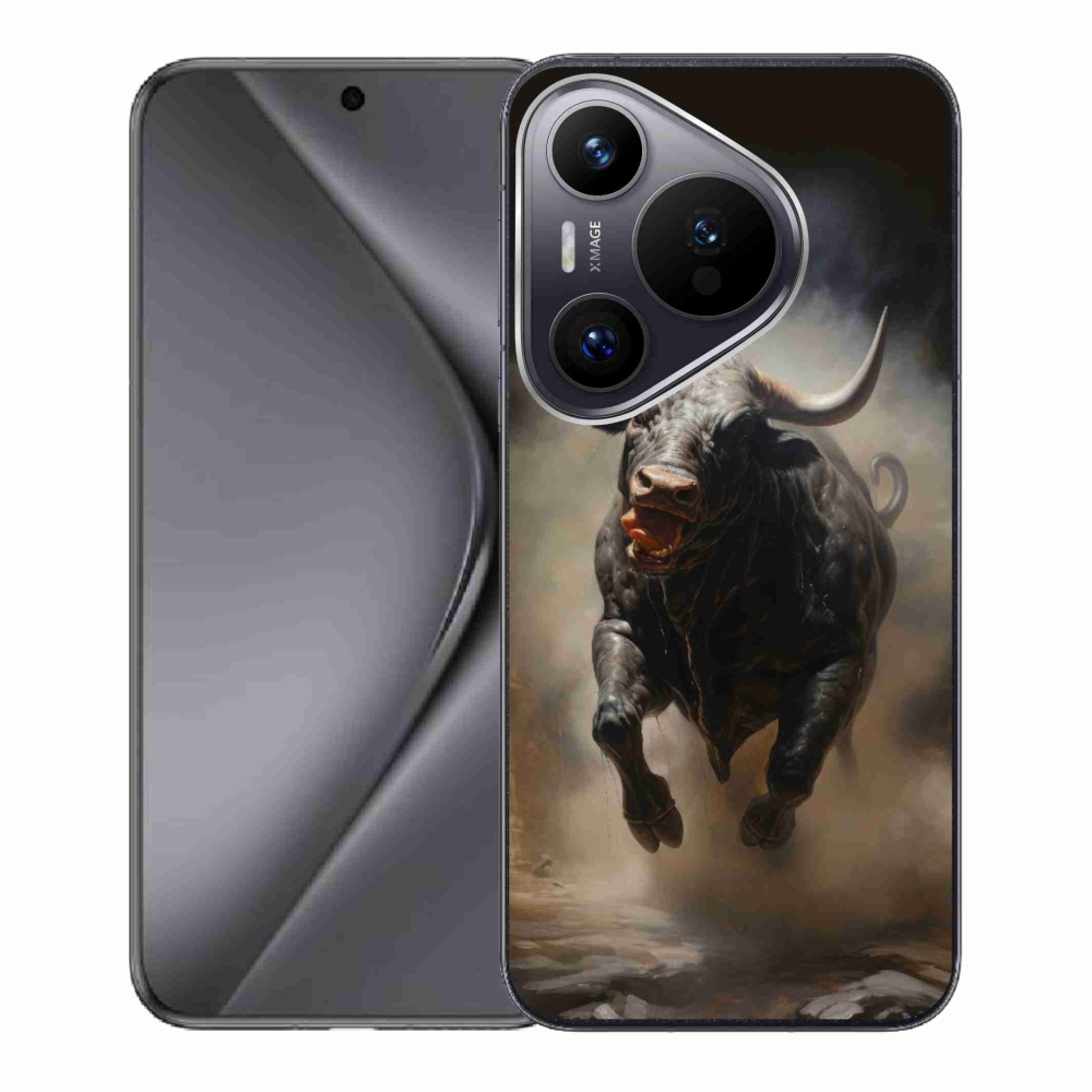 Gelový kryt mmCase na Huawei Pura 70 - rozzuřený býk