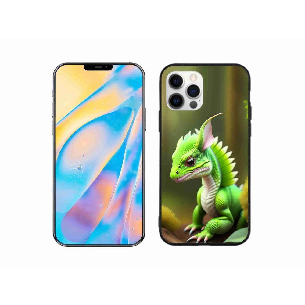 Gelový kryt mmCase na iPhone 12 Pro - zelený dráček