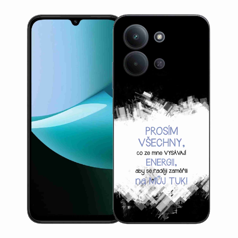 Gelový kryt mmCase na Xiaomi Redmi 15C 4G (171mm)/Poco C85 4G (171mm) - vtipný text 1 modrý