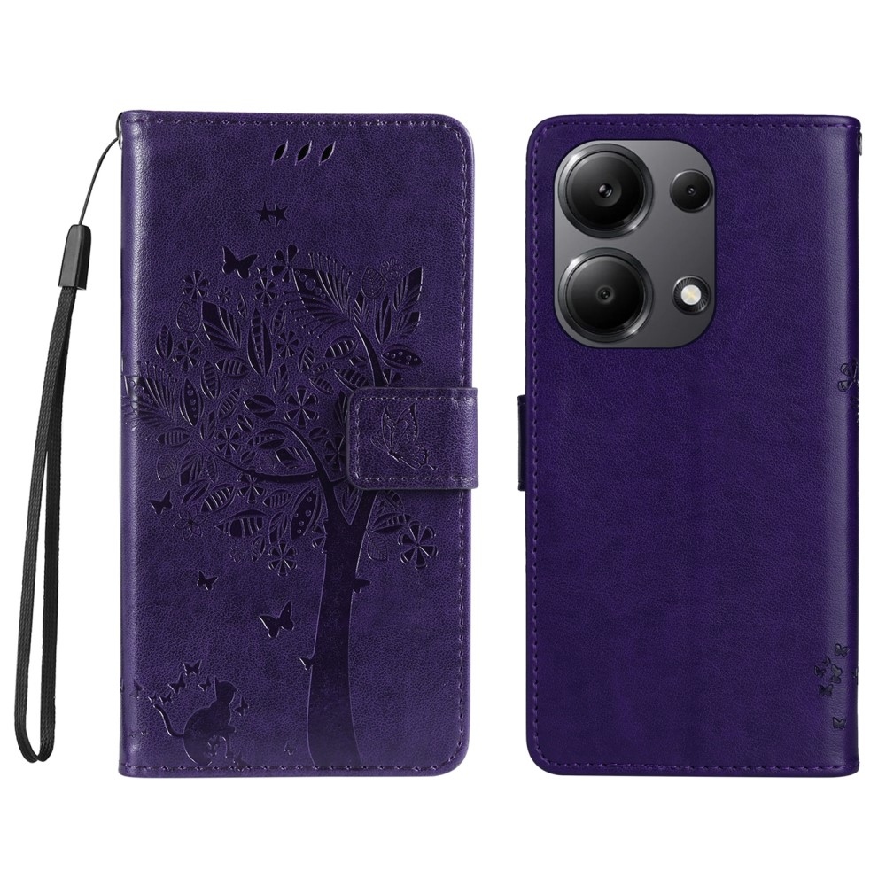 Trees knížkové pouzdro na Xiaomi Redmi Note 13 Pro 4G/Poco M6 Pro - tmavěfialové