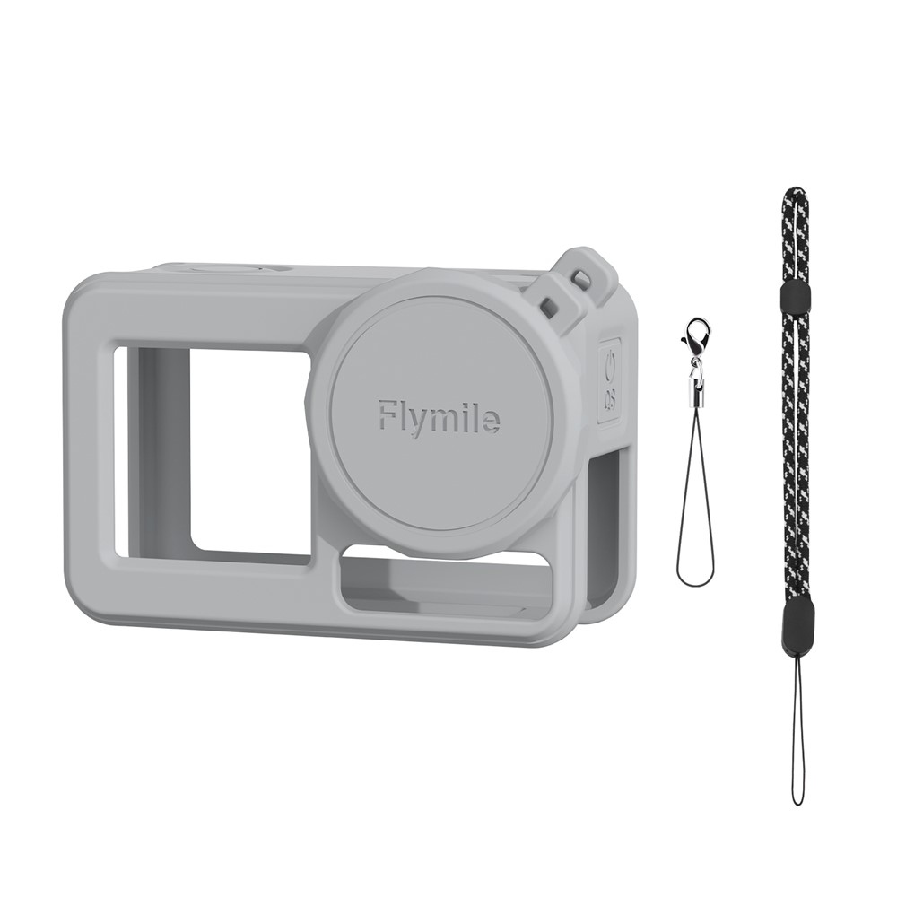 FLYMILE silikonový ochranný obal s krytkou objektivu pro DJI Osmo Action 5 Pro - šedý