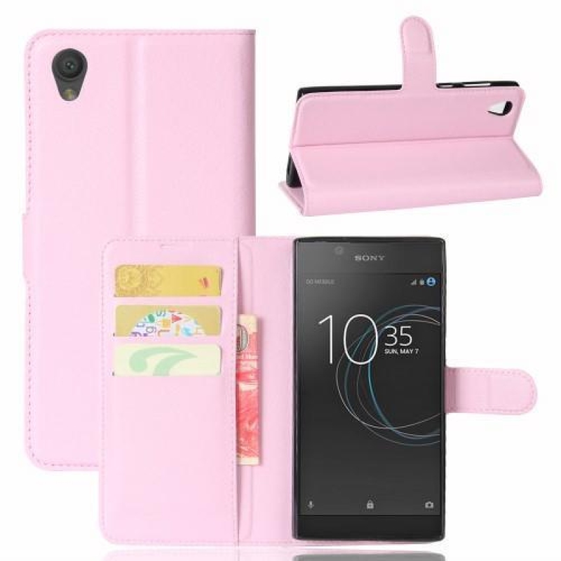 Gaines PU kožené pouzdro na Sony Xperia L1 - růžové