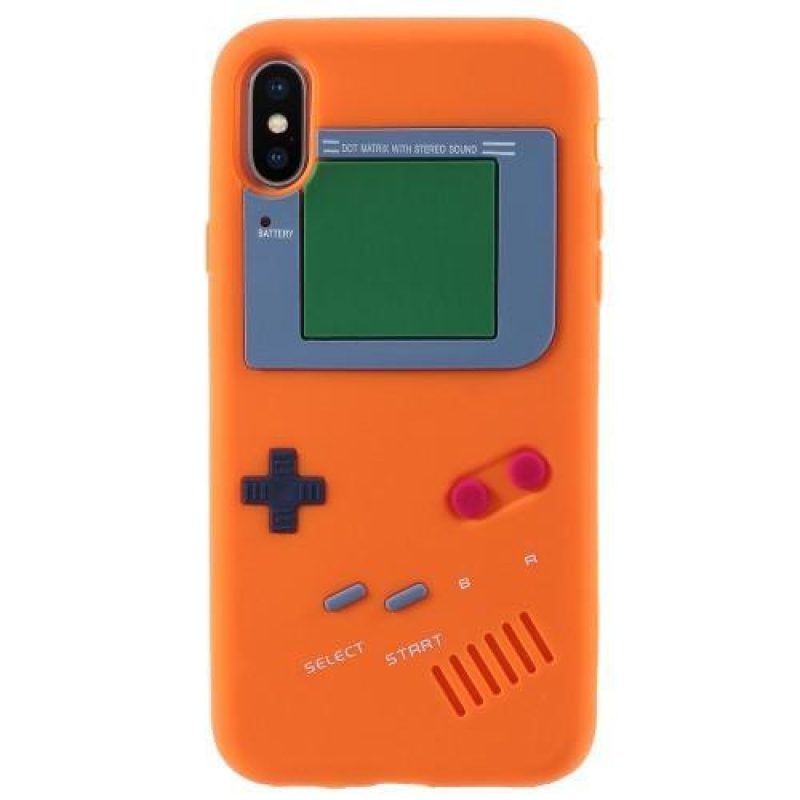 Games silikonový obal na iPhone X - oranžový
