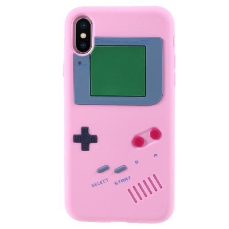 Games silikonový obal na iPhone X - růžový