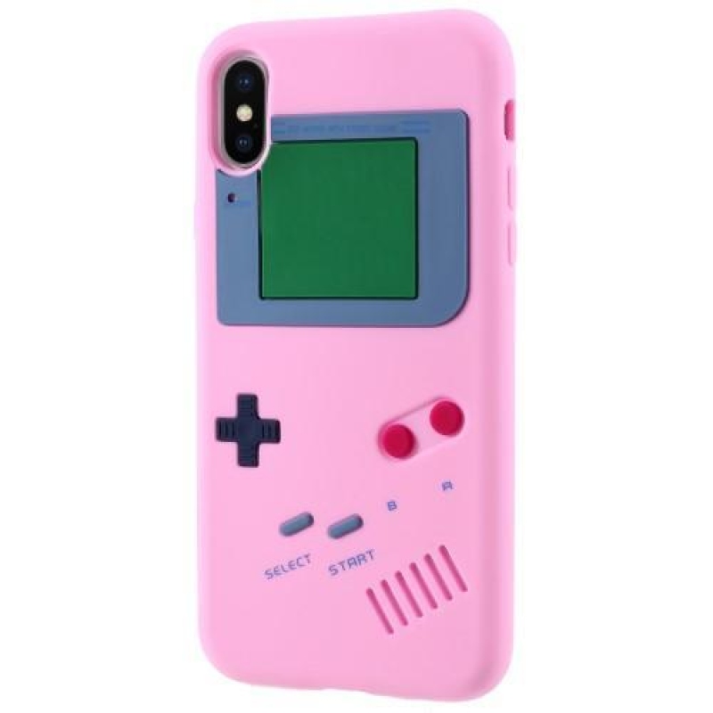 Games silikonový obal na iPhone X - růžový