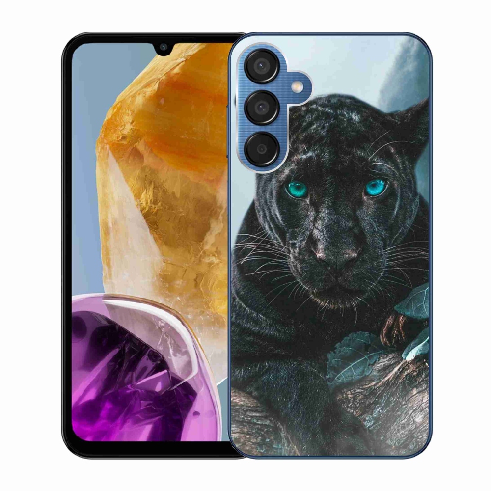 Gelový kryt mmCase na Samsung Galaxy M15 5G - černý panter