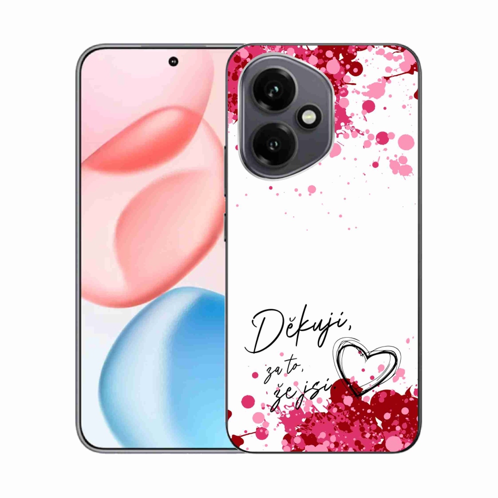 Gelový kryt mmCase na Honor 400 - zamilovaný text 2 bílé pozadí