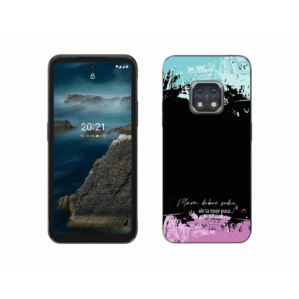 Gelový kryt mmCase na Nokia XR20 - vtipný text 3 černé pozadí
