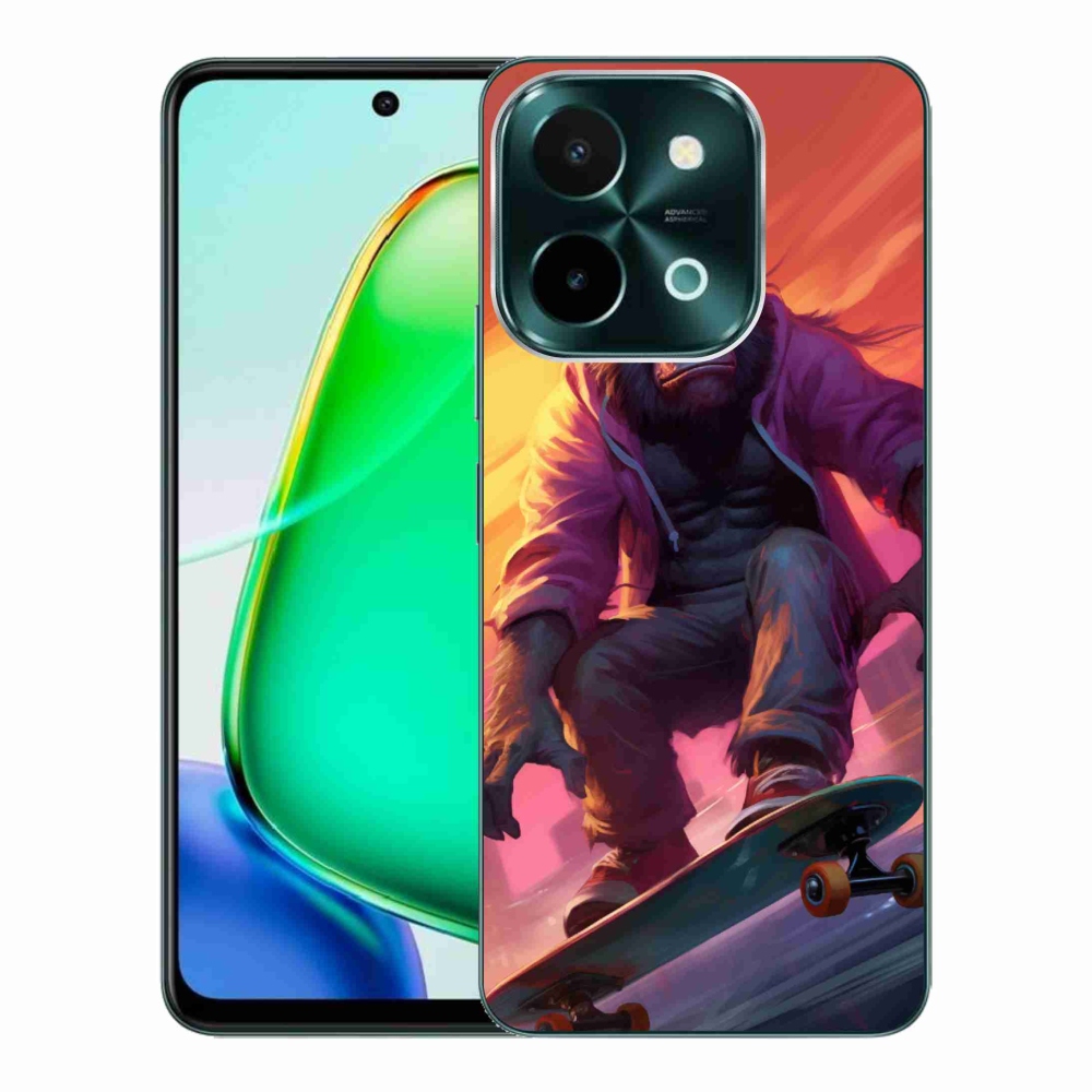 Gelový kryt mmCase na Vivo Y28 - gorila na skateboardu
