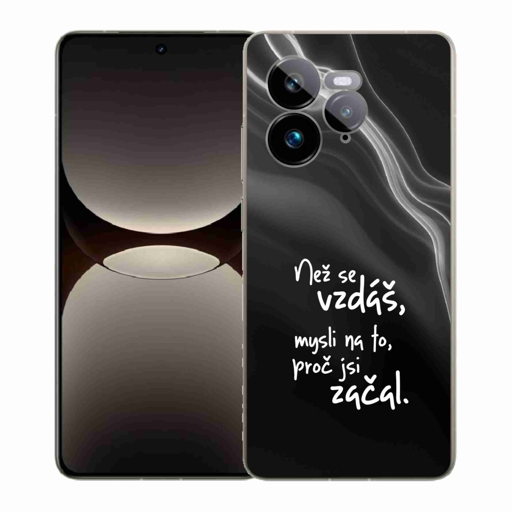 Gelový kryt mmCase na Realme GT 7 Pro 5G - citát 2 černé pozadí