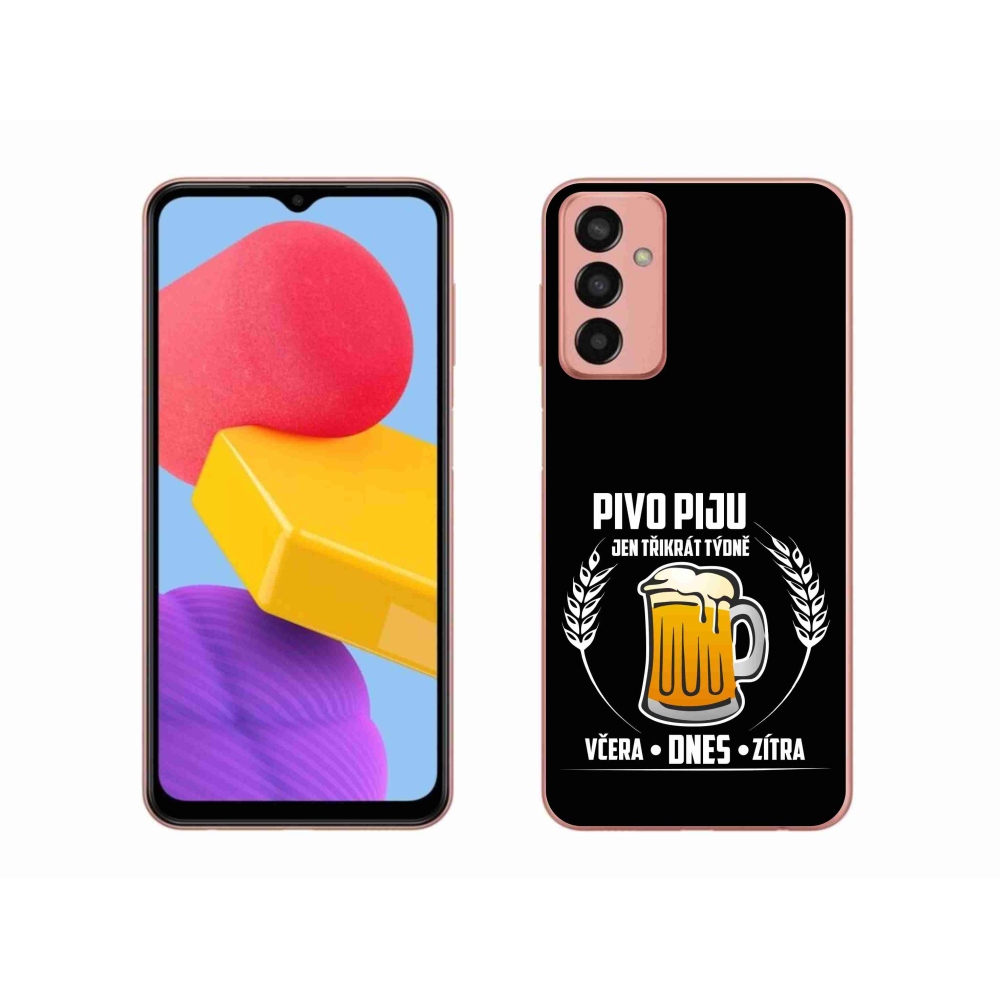 Gelový kryt mmCase na Samsung Galaxy M13 - pivní motiv černé pozadí