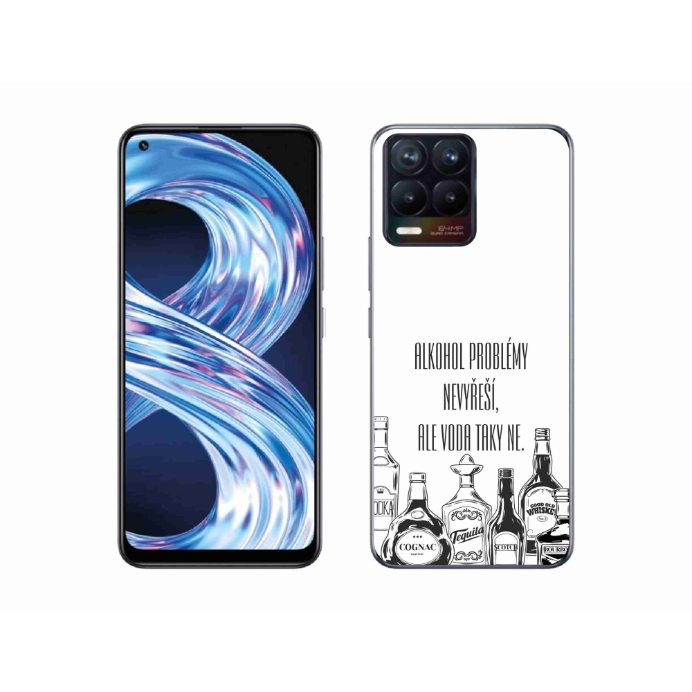 Gelový kryt mmCase na Realme 8 4G - vtipný text bílé pozadí