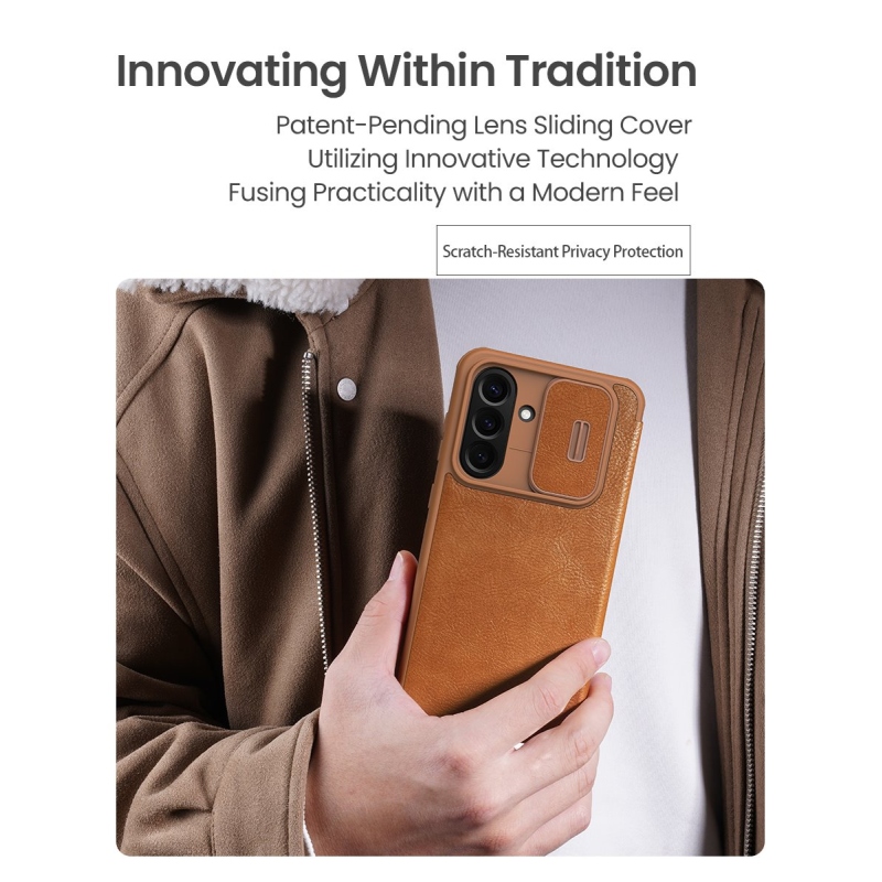 Nillkin Qin Book PRO Pouzdro pro Samsung Galaxy A56 5G Brown