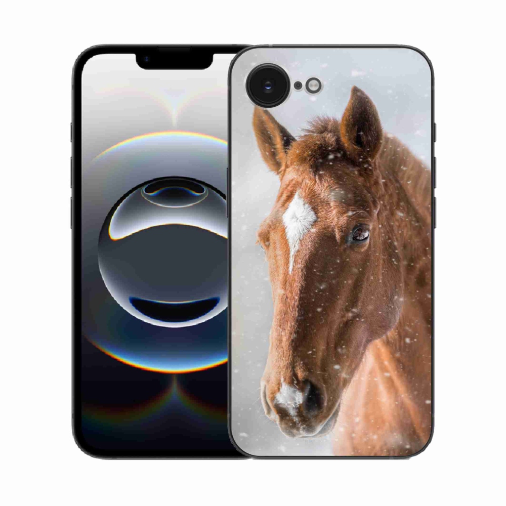 Gelový kryt mmCase na iPhone 16e - hnědý kůň 2