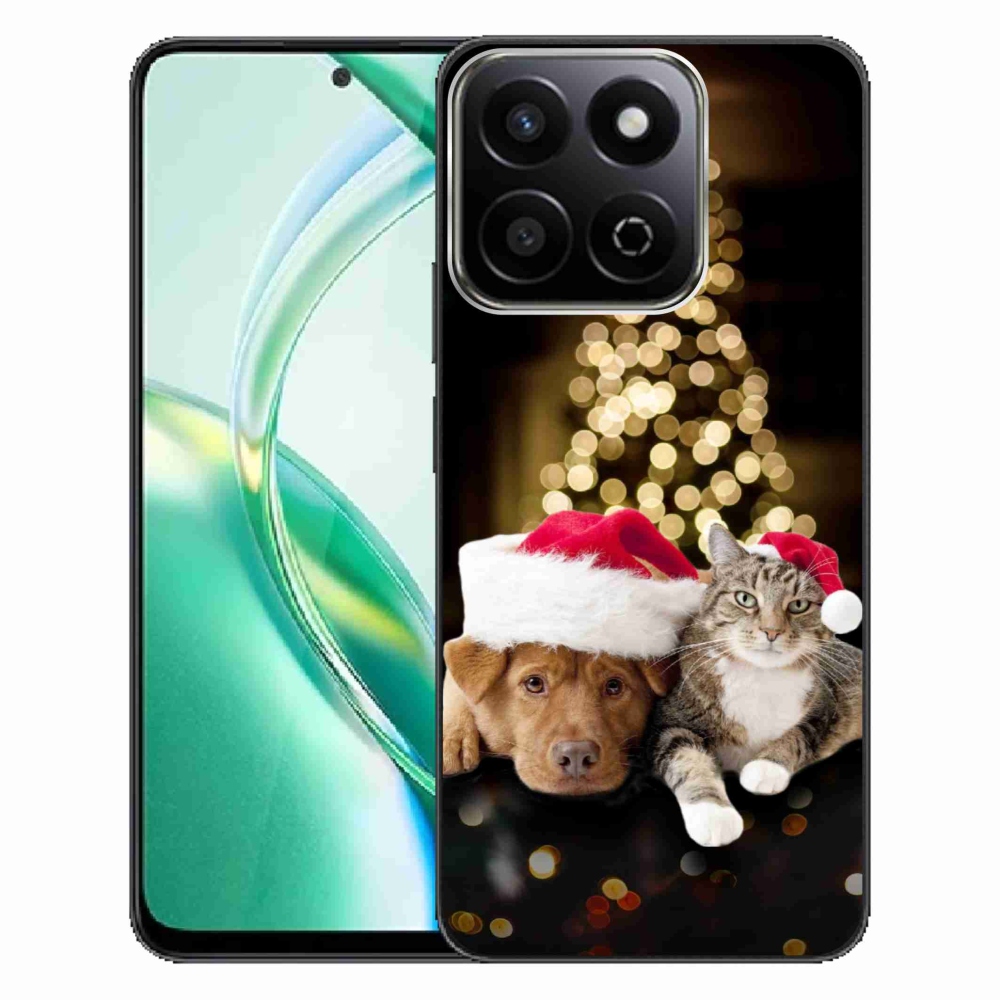 Gelový kryt mmCase na Honor 200 Smart 5G - vánoční pes a kočka