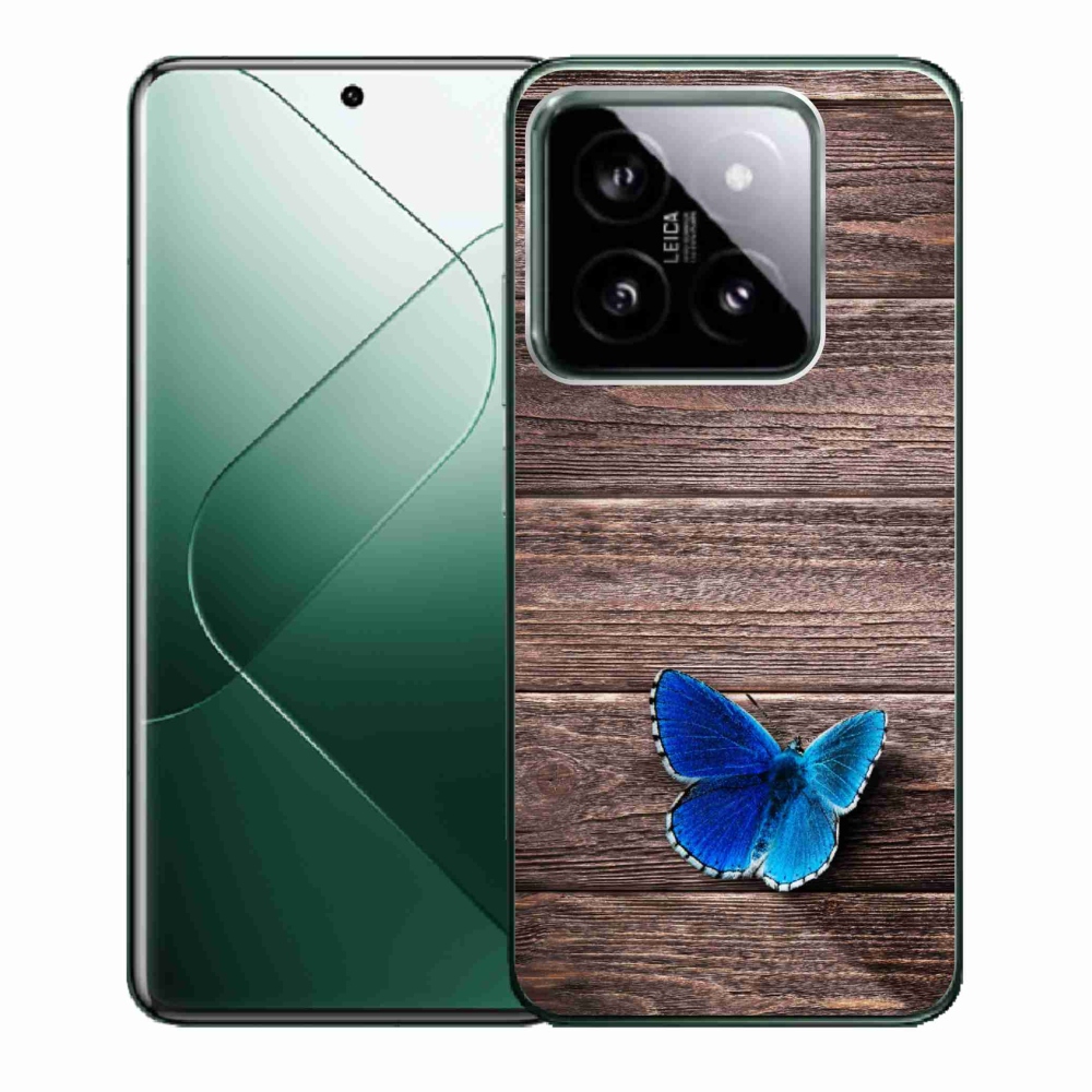 Gelový kryt mmCase na Xiaomi 14 - modrý motýl 1