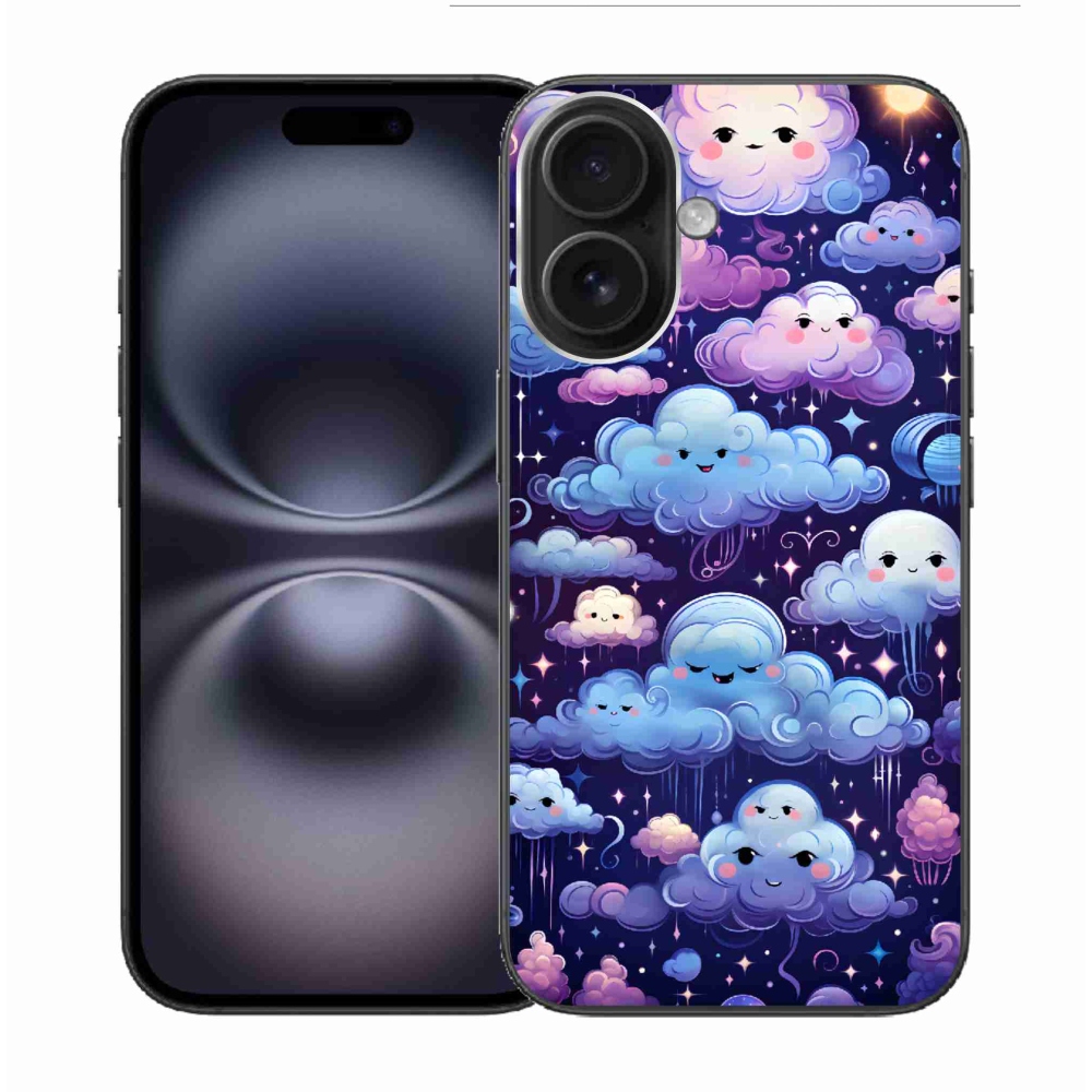 Gelový kryt mmCase na iPhone 16 - mráčky