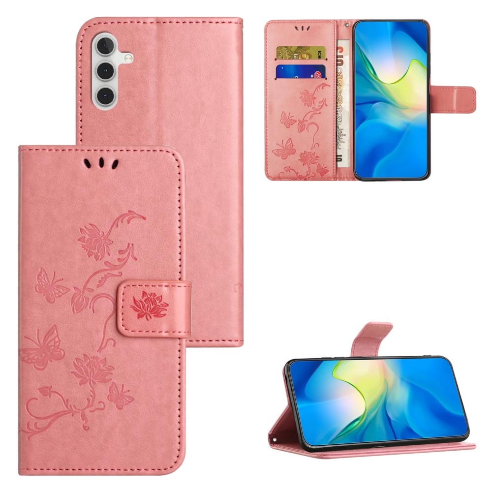 Flower knížkové pouzdro na Samsung Galaxy S24 FE - růžové