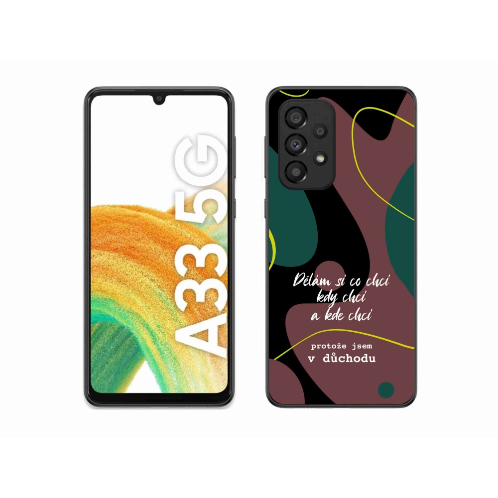 Gelový kryt mmCase na Samsung Galaxy A33 5G - vtipný text 10 černé pozadí