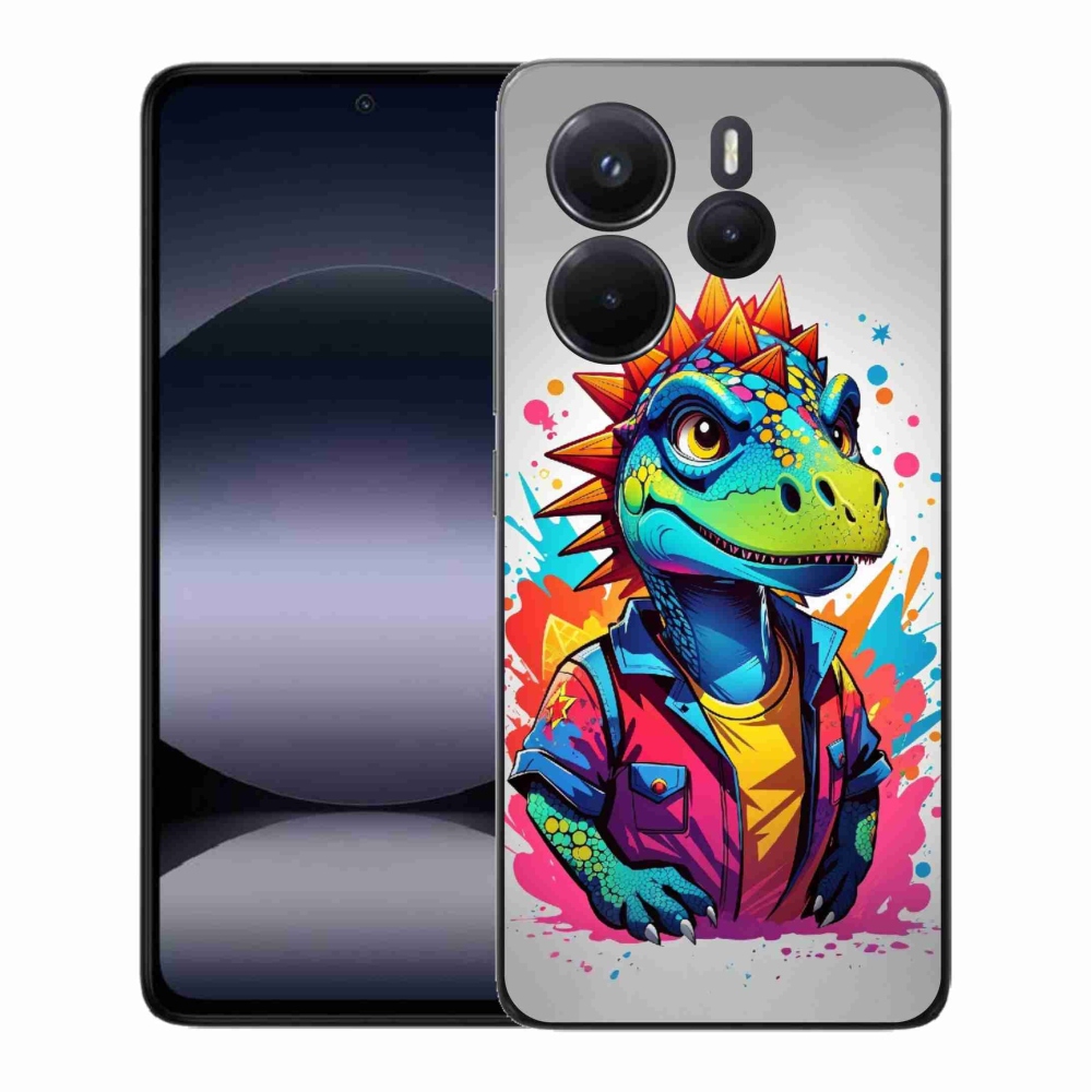 Gelový kryt mmCase na Xiaomi Redmi Note 14 - barevný dinosaurus