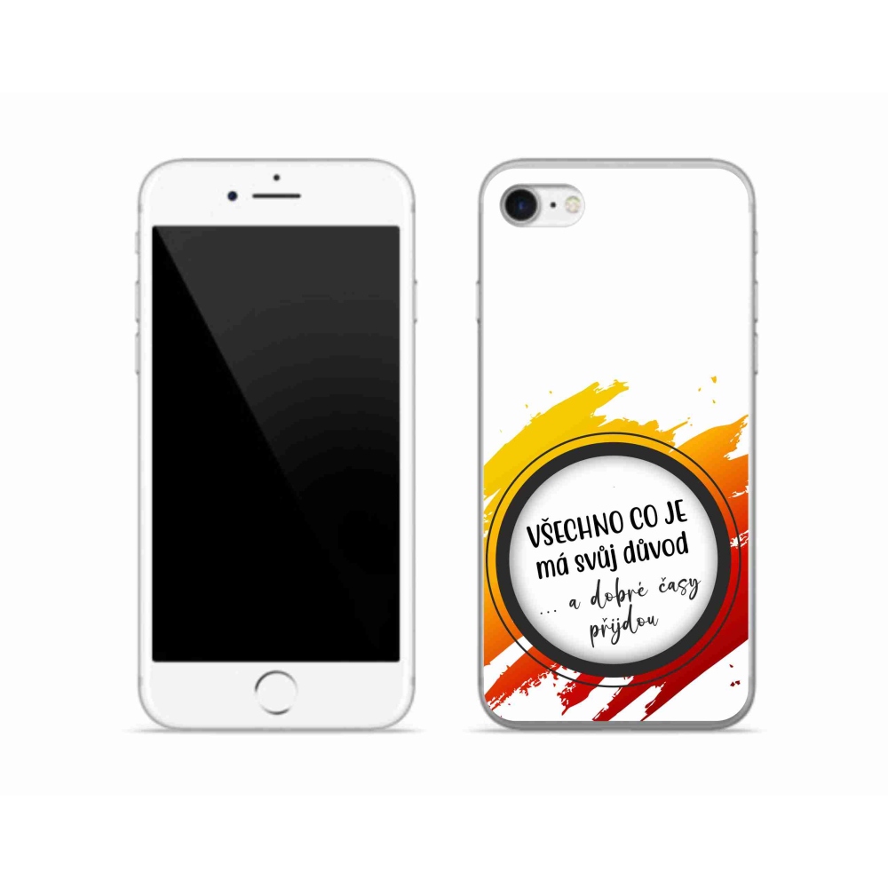 Gelový kryt mmCase na iPhone SE (2022) - citát 3 bílé pozadí