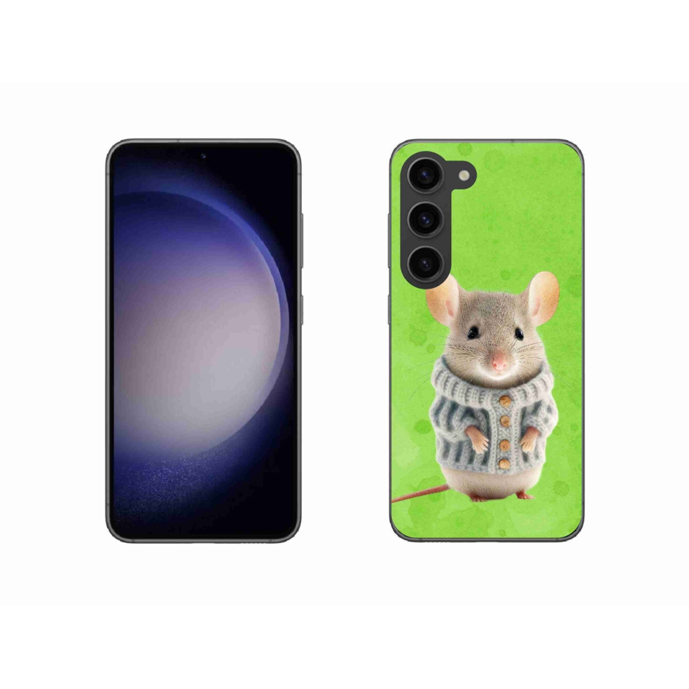 Gelový kryt mmCase na Samsung Galaxy S23 5G - myška ve svetru