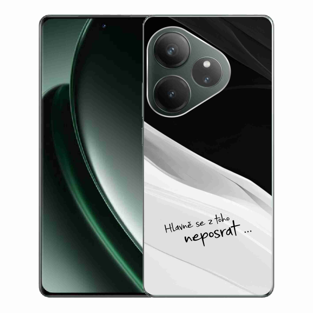 Gelový kryt mmCase na Realme GT 6 5G/GT 6T 5G - vtipný text 13 bíločerné pozadí