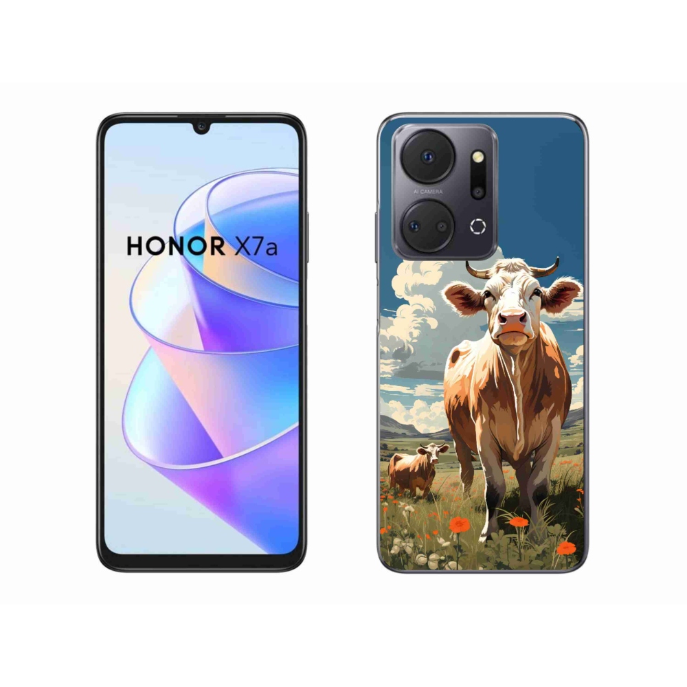 Gelový kryt mmCase na Honor X7a - krávy na louce