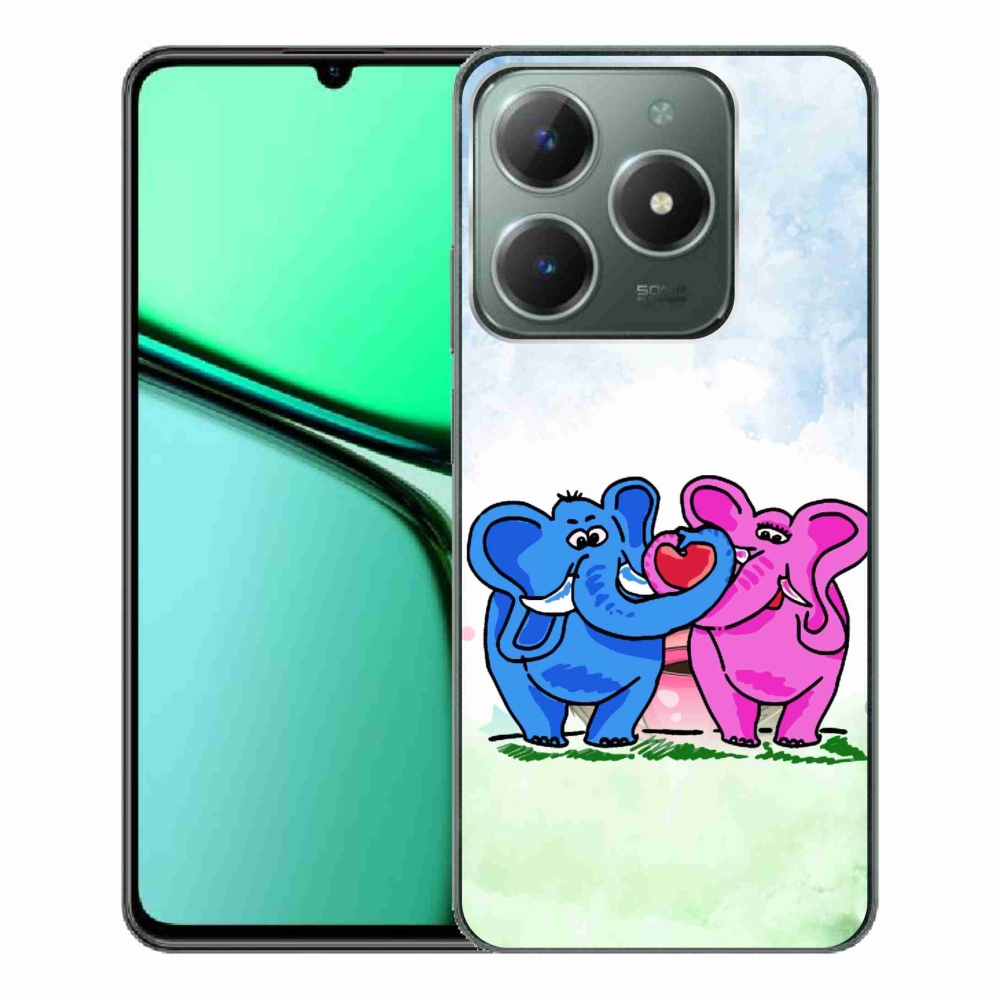 Gelový kryt mmCase na Realme C61 - zamilovaní sloni
