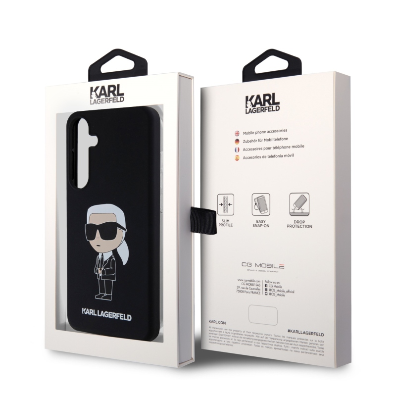 Karl Lagerfeld Liquid Silicone Ikonik NFT Zadní Kryt pro Samsung Galaxy S24+ Black