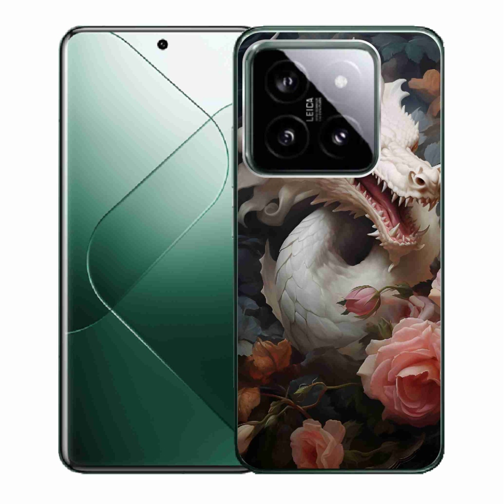 Gelový kryt mmCase na Xiaomi 14 - bílý drak