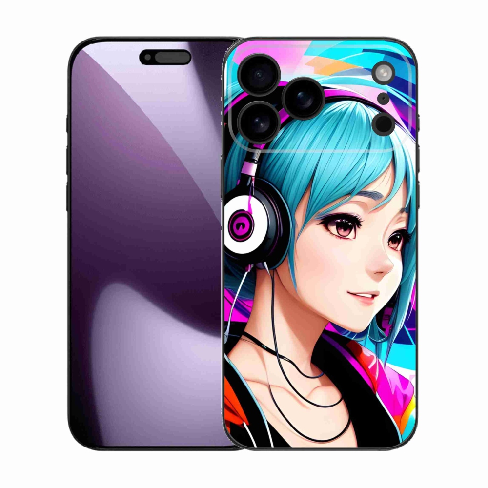Gelový kryt mmCase na iPhone 17 Pro Max - dívka se sluchátky