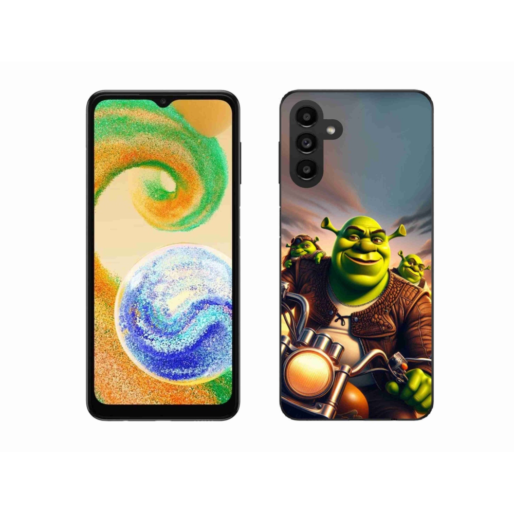 Gelový kryt mmCase na Samsung Galaxy A04s (164.7x76.7x9.1mm) - shrek na motorce
