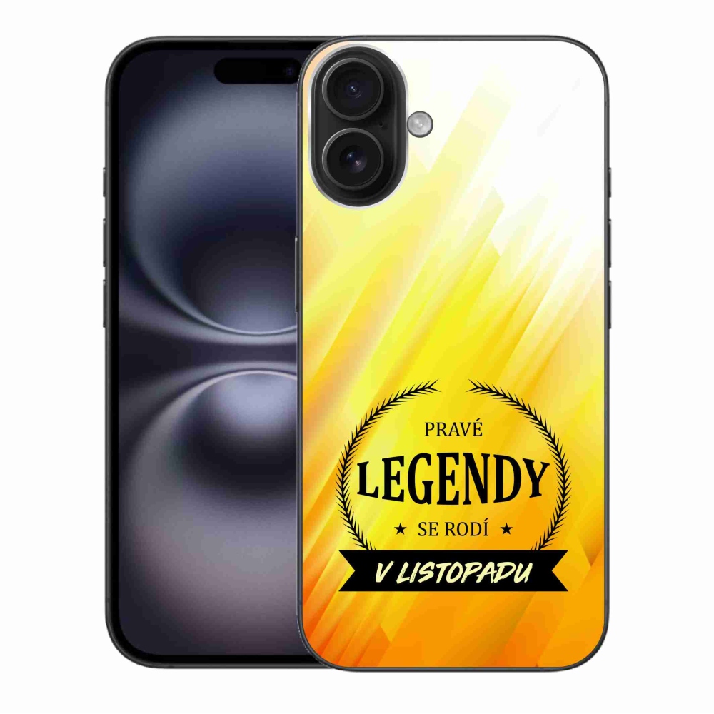 Gelový kryt mmCase na iPhone 16 Plus - legendy v listopadu žluté pozadí