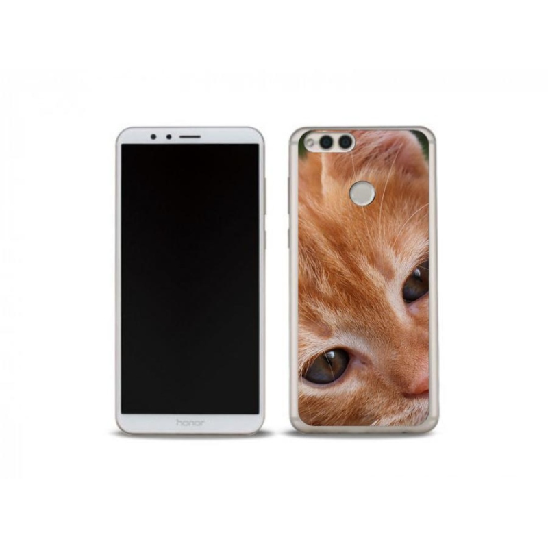Gelové pouzdro mmCase na mobil Honor 7X - hnědé kotě