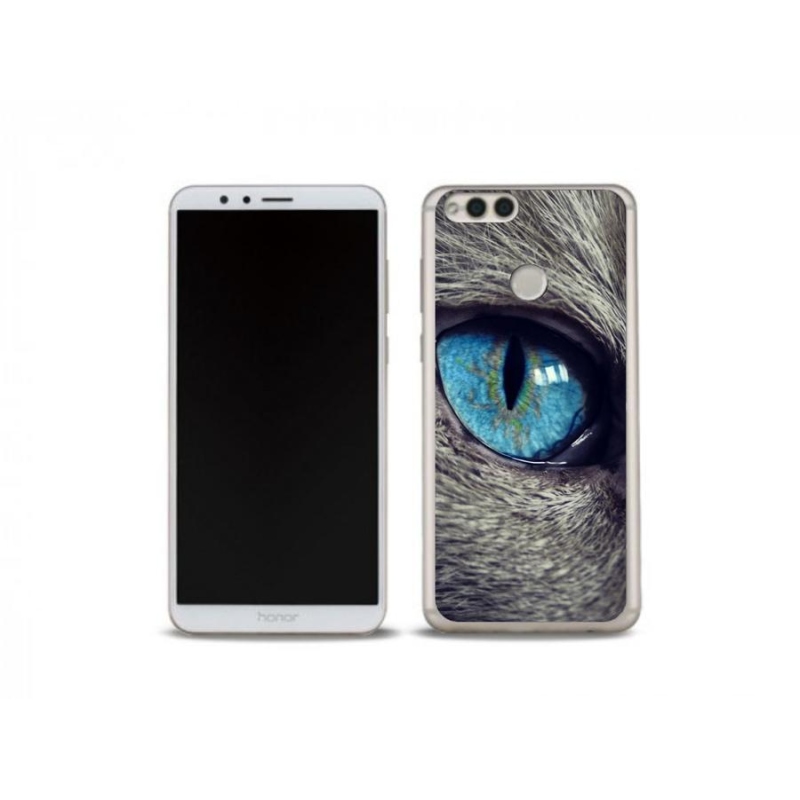 Gelové pouzdro mmCase na mobil Honor 7X - modré kočičí oko