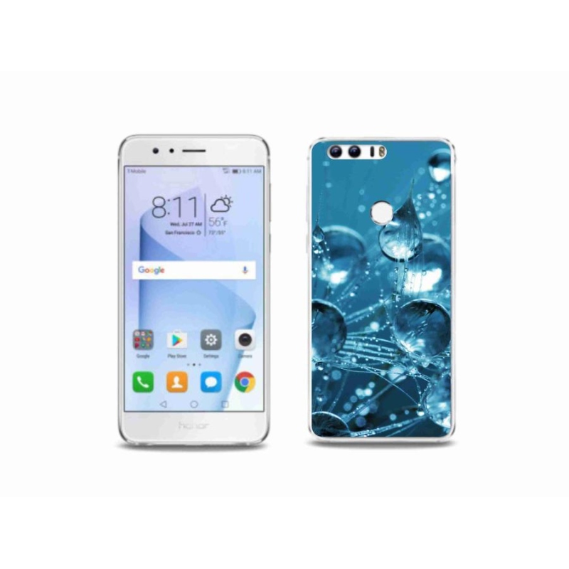 Gelové pouzdro mmCase na mobil Honor 8 - kapky vody